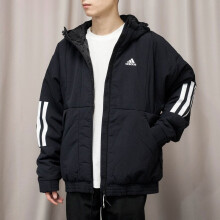 阿迪达斯（Adidas）棉衣外套男装冬季新款运动服时尚三条纹保暖舒适休闲棉 FT2447黑色 M