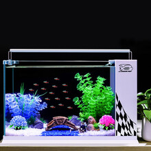 宝贝故事 超白鱼缸侧滤 小型客厅玻璃鱼缸带侧滤鱼缸水族箱懒人鱼缸家用桌面鱼缸生态金鱼缸免换水 500缸标配套餐