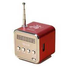 晗畅  便携插卡音箱收音机U盘迷你音响 手机mp3外放小音箱播放器小钢炮 红色 套餐二