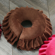 美容院趴枕头脸枕韩式趴枕 贴面枕胸枕可拆洗U形睡枕美容床小方枕 趴枕 咖啡色