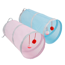 猫隧道可折叠猫窝猫帐篷猫咪自嗨猫洞跑道玩具宠物用品 粉色小号