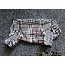 秋冬泰迪比熊狗狗加绒四脚衣服母狗包肚护肚子高领格子保暖防着凉 千鸟格2 XXS(3斤以下)