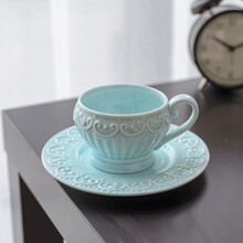 中古咖啡杯小精致奢华意式浓缩小号高档复古怀旧欧式宫廷风釉下彩 公主6英寸小盘-粉色