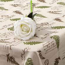 棉麻布料和风亚麻布格子沙发布小碎花布桌布窗帘布头 双色树叶（一米价）