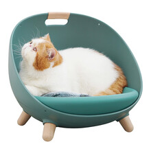 麻薯 猫窝 猫屋四季通用夏季凉窝 半封闭式可悬挂宠物窝猫房子猫咪用品 苔绿色