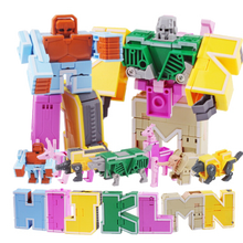 26个字母英文字数字变形玩具ABCD金刚合体机器人XYZ儿童益智玩具 字母恐龙HIJKLMN合体