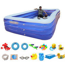 大号家庭儿童家用游泳池大人小孩游泳池充气加高加厚大型水池幼儿园室内外球池生日礼物儿童礼物 3.65米三层加厚豪华套餐