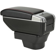 车奇缘扶手箱东风小康风光扶手箱风光330扶手箱风光350扶手箱手扶箱双层储物箱置物箱可升高带USB口 双层升高款黑色红线(双层空间+升高加长+前后充电)