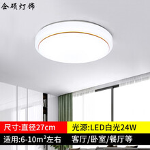 企硕 led吸顶灯新款简约现代客厅卧室灯长方形 金线27cm白光24w