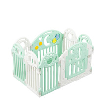 婴儿围栏儿童游戏围栏宝宝爬行垫防护栏室内游乐场幼儿安全学步地垫围栏家用小孩可折叠栅栏套装户外海洋球池 苹果绿围栏6+2 特惠款式无海洋球
