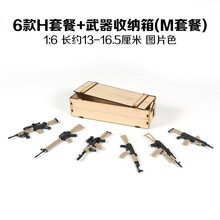 儿童1/6拼装4D枪模展示架拼装绝地求生AK47军事玩具 6款中东+收纳箱(M套餐) 1:6枪模