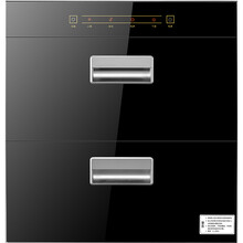 恒福好太太嵌入式 消毒柜家用三层120L厨房高温碗柜 黑色两层100升高温消毒T03
