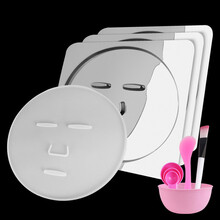 海藻面膜模型托盘工具免调模具diy模板美容院自制硅胶可反复使用 PVC面托3个+硅胶托1个+4件套