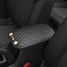 烨影 车载扶手箱垫可爱卡通创意中央皮革扶手箱盖套通用汽车内饰装饰品 萌小鸡