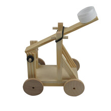 新款物理小发明 科技小制作投石器战车通用技术作品 手工拼装科普模型玩具 材料包+胶水