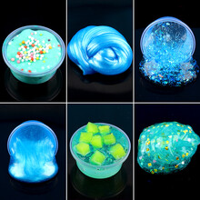 史莱姆起泡胶套装盒盲袋少女心网红星空无鼻涕泥毒儿童 水晶泥 超大气泡棉花泥 蓝色 蔚蓝梦想6款