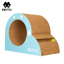 主子家 猫抓板磨爪器猫窝 瓦楞纸耐磨猫爪板猫咪玩具隧道用品 天蓝色