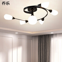 超市	乔乐 美式LED卧室吸顶灯欧式现代简约灯饰北欧田园客厅灯房间餐厅书房儿童房灯具超划算 5+1头  （配送12W三色光源）适用10-15平