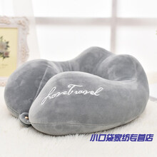 环形枕优型形有型护肩头颈护劲椎脖头形劲型圈脖子型枕旅行颈椎护颈枕火车飞机睡觉脖子靠枕学生午睡记忆棉枕 灰色-PP棉 赠眼罩/耳塞
