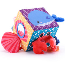 爱婴乐 婴儿玩具布质手抓球类抓握摇铃新生儿童宝宝0-1岁婴幼儿男孩女孩0-6七八个月半 六面手抓智立方