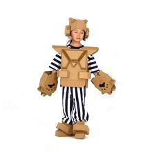 闪电客 折纸恐龙儿童瓦楞纸房子涂鸦包创意手工制作DIY子色拼插玩具游戏屋 女孩款盔甲