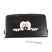 车载小桌板汽车餐桌后排座椅收纳置物盒折叠桌子电脑桌笔记本支架 米奇-餐桌