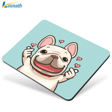 玲魅Linmath 鼠标垫小号锁边方形定制创意防滑可水洗便携笔记本电脑鼠标垫260*210MM比心法斗