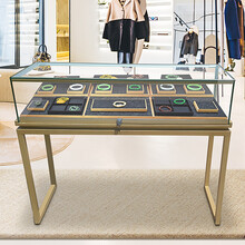 拙治 珠宝展示柜台 饰品首饰展示柜 架玻璃柜台玉器古玩精品陈列柜 长100*宽45*高95灯带超白玻璃