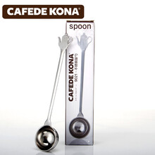 CAFEDE KONA不锈钢咖啡量勺 长柄量豆勺 茶壶手柄咖啡粉量勺 加厚量匙 银色咖啡壶柄10g量勺CK8011