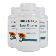 美国进口oppuland超级消化酶复方消化酶胶囊复合胃蛋白酶片脂肪分解酶成人抗胃酸咀嚼片肠胃吸收 木瓜消化酶 3瓶