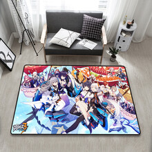 迪派特 崩坏三游戏动漫地毯女武神二次元周边八重樱崩坏3rd进门客厅垫子 乳白色 崩坏1 100×160厘米【床边垫】