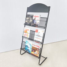 金隆兴（Glosen）3层金属黑色杂志架报刊架宣传架展示架网格落地式 6388
