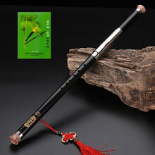 百灵鸟巴乌黑檀 红木单管竖吹横吹巴乌 乐器G调F调 小学生 成人 演奏初学 黑檀木巴乌 F调  横吹+书