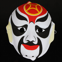 植绒京剧脸谱面具可戴中式国粹川剧变脸演出道具工艺古风京剧脸谱 中国风变脸专用道具脸谱 18号