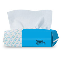 艾炫纯棉棉柔巾一次性洗脸巾家用旅行美容专用女擦脸抽取式面巾纸无纺布擦脸巾 蓝色100抽(网纹)去污力强