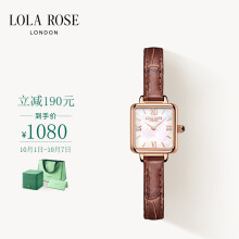 Lola Rose罗拉玫瑰 Cube系列小棕表白贝女英国时尚石英女士手表白母贝方形生日礼物