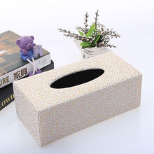 皮革车用纸巾盒座式汽车内饰车载纸巾盒抽纸盒商务车载纸抽盒套 白祥云 小号17*12*8.5cm