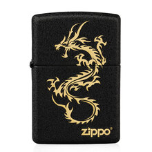 zippo打火机防风芝宝原装zp煤油之宝火机个性点烟器男士礼物 236ZL 磨砂黑裂漆 236ZL龙腾四海