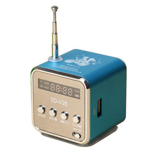 晗畅  便携插卡音箱收音机U盘迷你音响 手机mp3外放小音箱播放器小钢炮 蓝色 套餐一