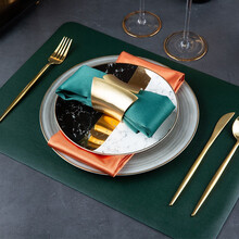 伯善瓷（BOSUNG）墨绿轻奢金色盘板房间餐盘餐具黑白大理石纹西餐盘牛排盘餐桌摆台 9件套