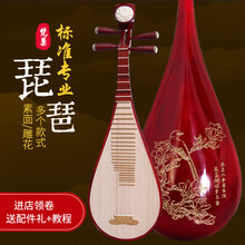 梵巢 儿童 初学入门 练习成人 琵琶 乐器 PP-01 红色上漆 硬木 梧桐木 面板 学生 演奏用琴 硬木专业儿童琵琶花鸟款