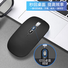 BUBM 无线蓝牙鼠标 双模两用苹果笔记本电脑可充电办公台式鼠标通用秒回桌面 保护隐私 SMSB-G 黑色