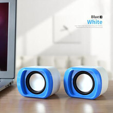 笔记本小音响 台式电脑usb迷你小音箱 多媒体手机低音炮 浅蓝色