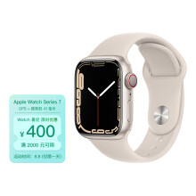 Apple Watch Series 7 智能手表GPS + 蜂窝款41 毫米星光色铝金属表壳星光色运动型表带MKHR3CH/A