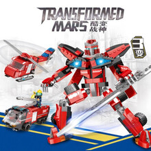 兼容乐高变形机器人金刚积木人仔玩具车擎天柱大黄蜂儿童益智玩具 救援先锋机甲（3变）