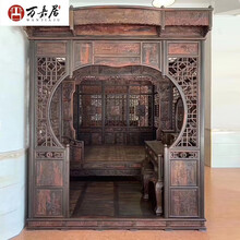 品尊轩红木家具大红酸枝/老红木/老挝红酸枝（学名：交趾黄檀）千工拔步床豪华版重器双人床实木床古典床 重器千工拔步床