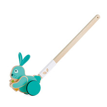 hape推推乐拖拉单杆木制动物推杆响铃手车 婴儿童宝宝助学步车益智玩具男孩女孩1-2-3周岁生日礼物 兔子推杆玩具 E0358