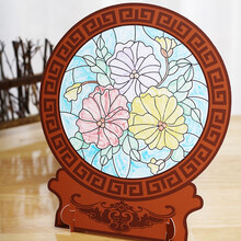 艺趣幼儿园圣诞节新年春节儿童涂色纸卡水彩画手工DIY制作材料包摆件教室装饰品美术美劳彩绘涂鸦 花