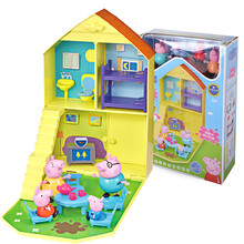 奥迪双钻 小猪佩奇玩具佩琪是啥过家家粉红佩佩猪娃娃家庭场景套装儿童女孩礼物佩琪 小猪佩奇欢乐家庭屋582115