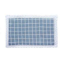 林夕一晨老粗布纯棉枕套 全棉单人枕头套单只装枕芯套枕头罩枕头皮 大灰格枕套+芯套(45*65)